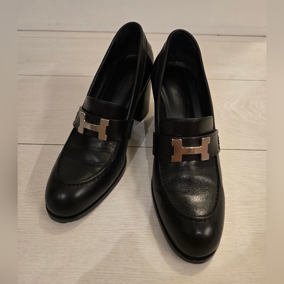 Hermes Black Leather Loafers - Picture 2 of 12
